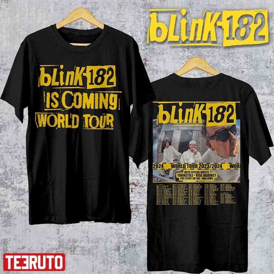 B182 Band Is Coming World Tour 20232024 2 Sided Shirt